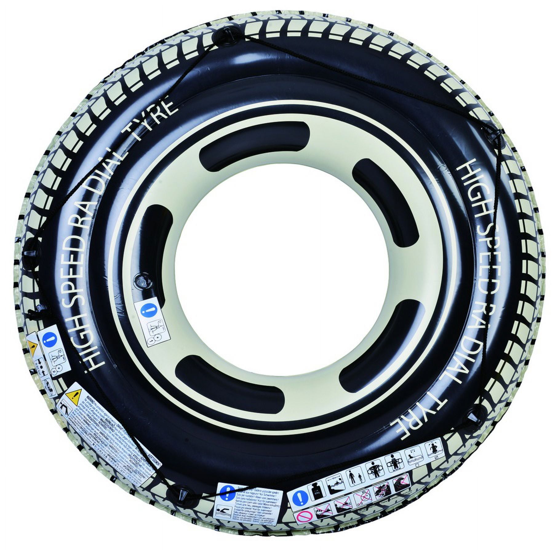 Pool Central 47" Radial Tire Inflatable 1Person Inner Tube Ring Float