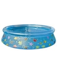thumbnail image 1 of Pool Central 5 Foot Round Blue Inflatable Sea Creature Kiddie Pool, 1 of 2