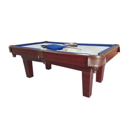 Pool Central 7' Brown and Blue Slate Billiard and Pool Game Table