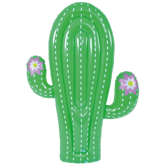 Pool Central 70.5" Jumbo Cactus Inflatable 1-Person Swimming Pool Mattress Float - Green