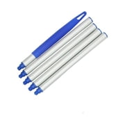 Pool Central Aluminum Swimming Pool Straight Extension Pole for Skimmers 5pc 4' - Silver/Blue