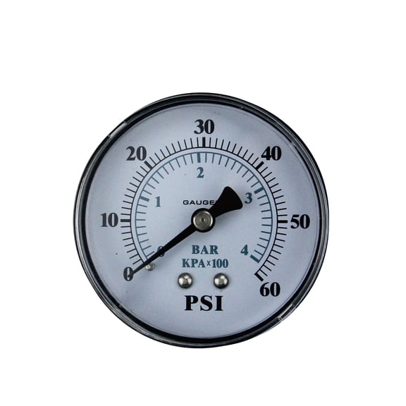 Pool Central Back Mount Pressure Gauge 0-60 PSI 2.5" (60mm) - Black/White