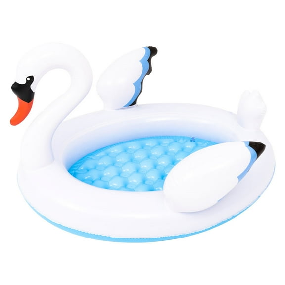 Pool Central Inflatable Swan Kiddie Pool - 42.5" - White and Blue