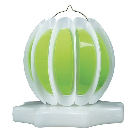Pool Central Set of 2 Green and White Floating or Hanging Solar Powered Outdoor Decorative Lanterns