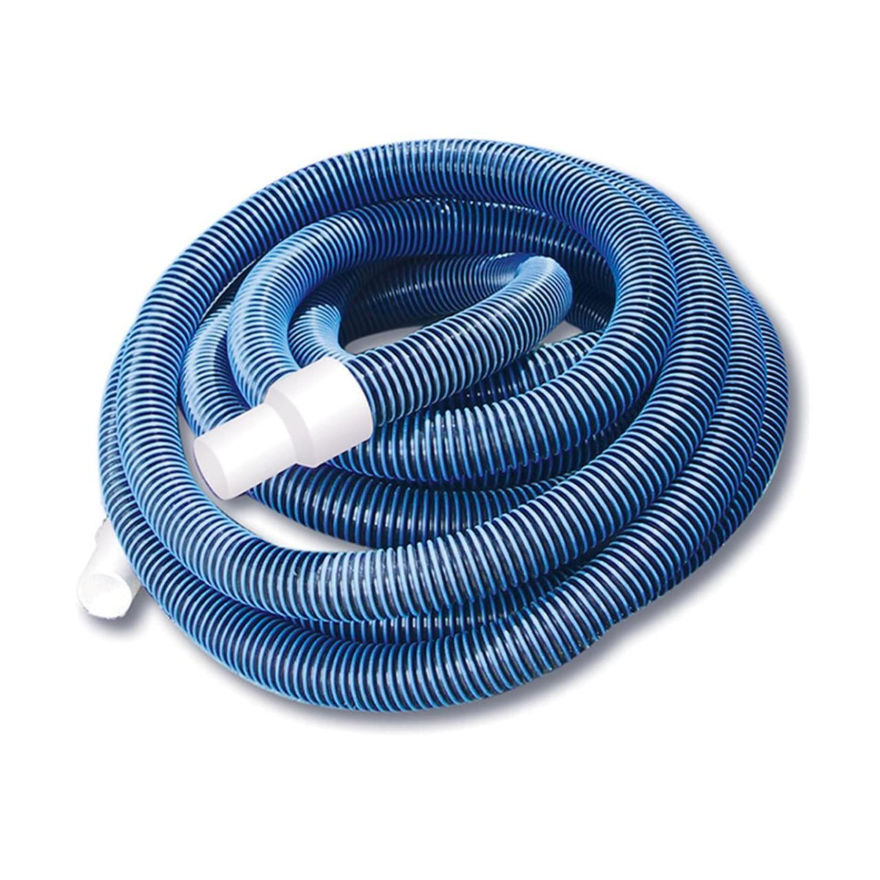 Pool Central Spiral Wound EVA Vacuum Hose with White Cuffs 27' x 1.25" - Blue