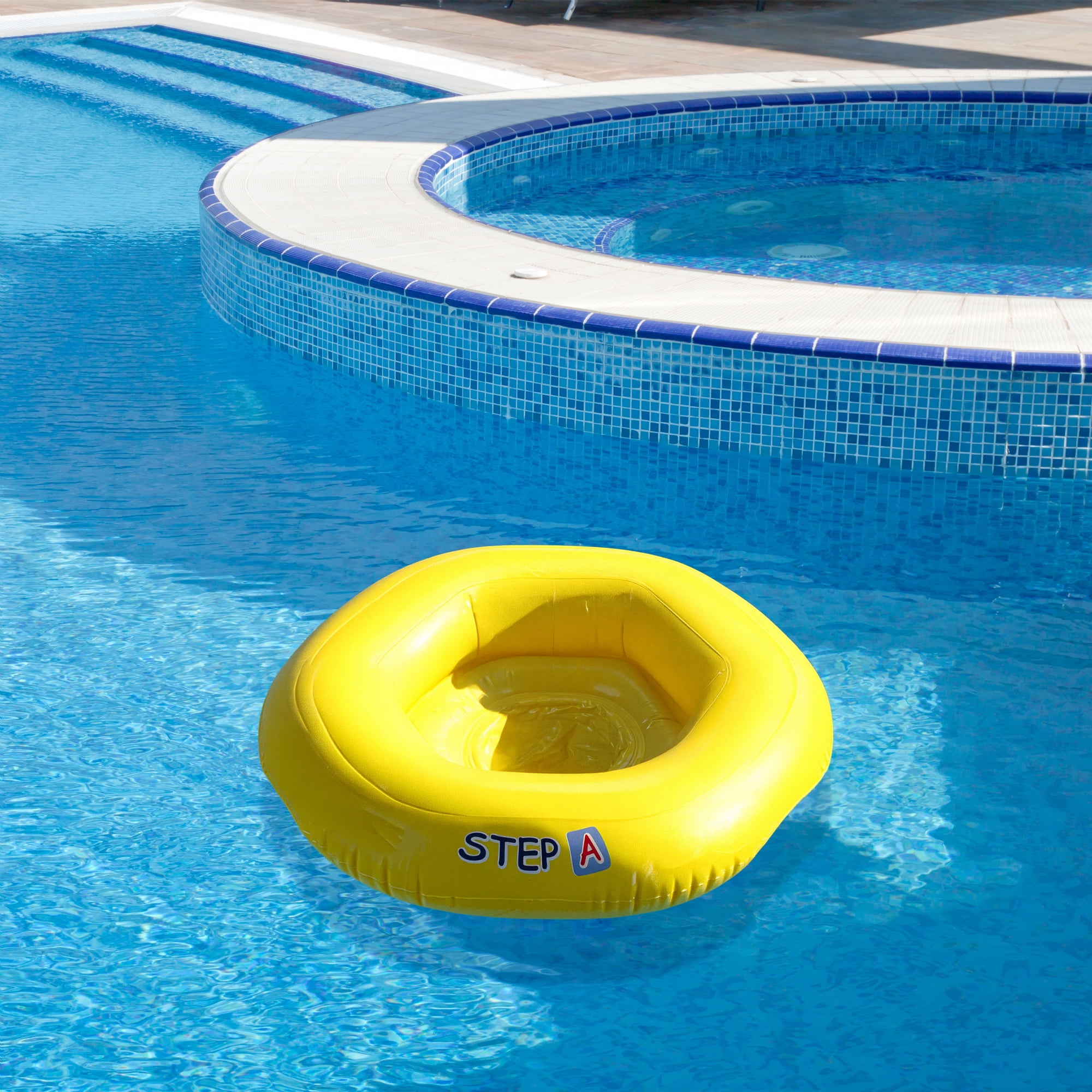 Pool Central 26" Hexagon Inflatable 1-Person Swimming Pool Baby Seat Float - Yellow