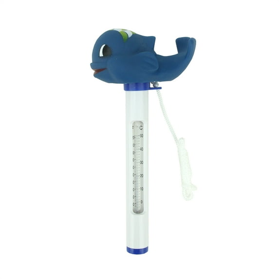 Pool Central Whale Floating Swimming Pool Thermometer with Cord 8.75" - Blue