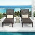 thumbnail image 1 of Pool Chaise Lounge Set of 2, All-weather Polypropylene Lounge Chair for Outside, Patio Adjustable Sun Recliners Ergonomic Design, Brown, 1 of 9