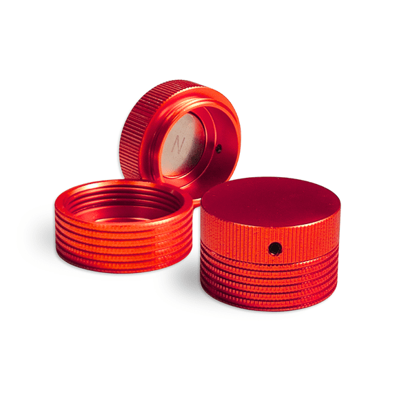 Pool Chalk Holder - Aluminum Round Chalk Holder, Magnetic Chalk Holder Use with TAOM Pyro | Portable Taom v10 Chalk Organizer for Billiards Pool Accessories (Red)
