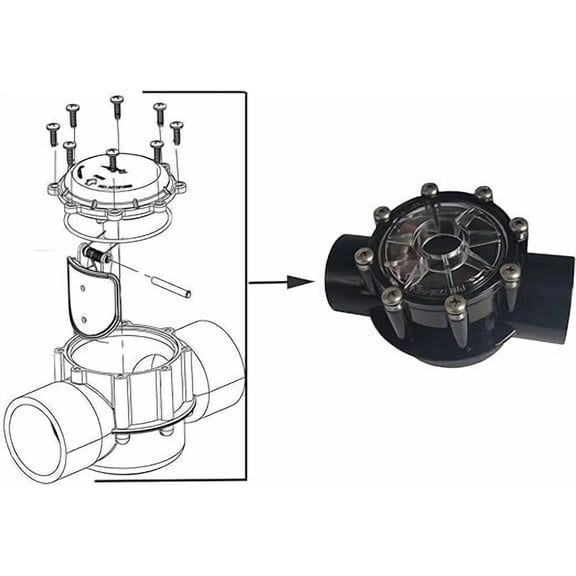 Pool Check Valve - 1 1/2 Inch- Positive Seal & Non Lube for Pools and Spas, Replaces Jandy 7235 Check Valve,180 Degree