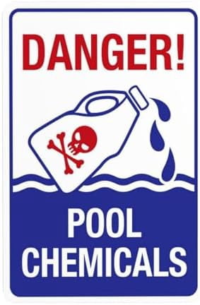 Empty Pool Warning Sign Pool Chemicals Pool Warning Sign, Pool Security Metal Signs for Home ...