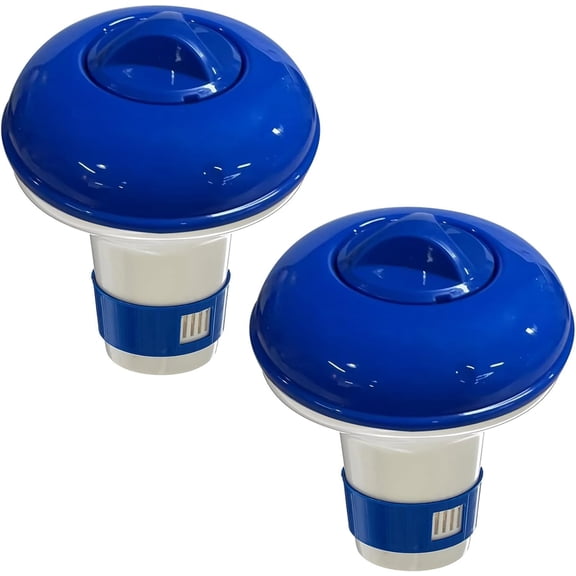Pool Chlorine Floater Dispenser, Floating Chlorine Dispenser for Pools Fits 1-2" Tablets, 5" Chlorine Floater Swimming Pool Care, Adjustable Control For Customizable Flow Rate (2PCS)