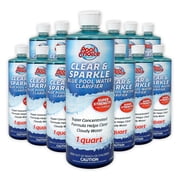 Pool Choice Clear and Sparkle Blue Pool Water Clarifier, 1-Quart, 12-Pack