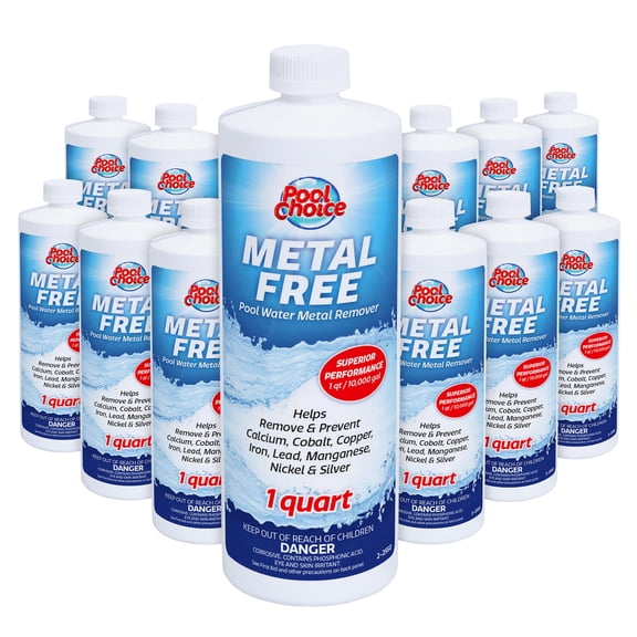 Pool Choice Metal Free Pool Water Metal Remover, 1-Quart, 12-Pack