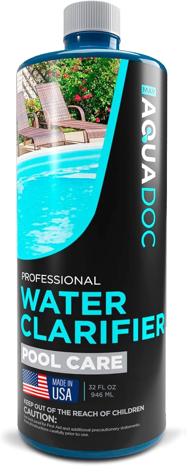 Pool Clarifier Liquid for Fast Acting Cloudy Water Treatment, Swimming Owners Love, Use Our to Keep Your Clear - AquaDoc 32oz
