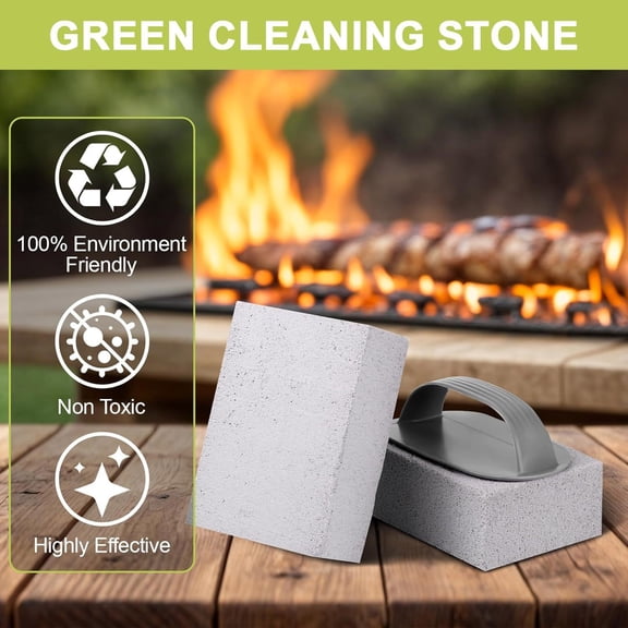 Pool Cleaner Handheld Pumice Stone with Handle 4 Pack, Heavy Duty Tile Scrub Block for Calcium Rust Lime Stain Removal on Swimming Pool Surfaces