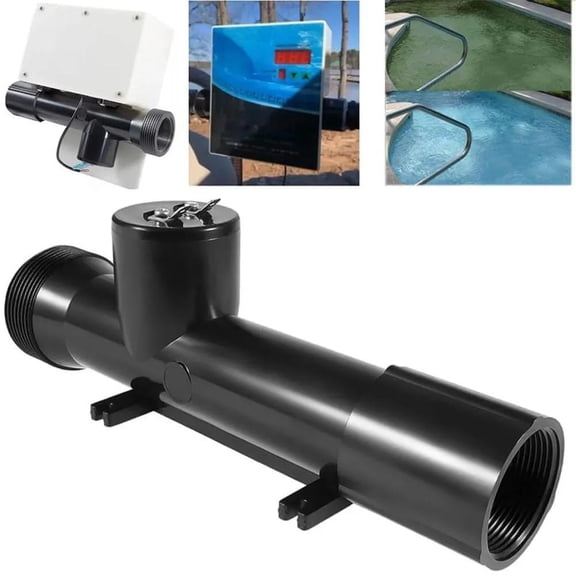 Pool Cleaner Ionizer Replacement Chamber, Copper Silver Ion Water Purifier for Pools & Hot Tubs, Eco-Friendly, Reduces Chemicals, Black, 1pcs