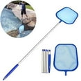 thumbnail image 1 of Pool Cleaning Net & Rod Set, 153CM Aluminum Extension Rod + Blue Plastic Fine Mesh Leaf Skimmer Net, Fits 2cm Poles, for Pool, Pond, Hot Tub & Fish Tank (1 Set), 1 of 6