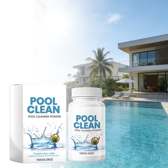 Pool Cleaning Powder for Crystal Clear Water,Multifunction Pool Cleaning Powder,Clears Cloudy or Hazy Pool Water,for Inground Pools,Hot Tub,Spa