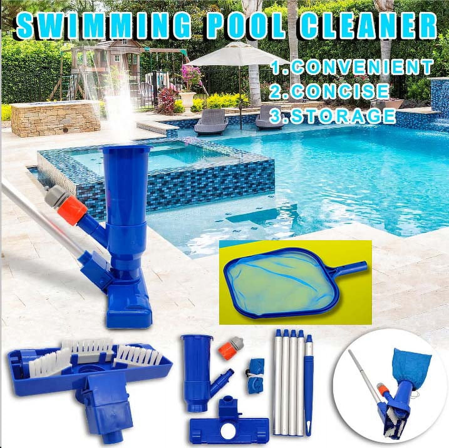 Pool Cleaning Set Kit, Pool Vacuum Jet Cleaner Poor Brush Chlorine