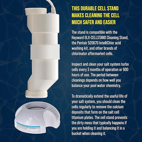 Pool Cleaning Stand GLX-CELLSTAND Replacement for Washing Acid Cleaning Stand and Swimming Pool Salt Cell Cleaning Stand, Compatible with Hayward Turbo Cells