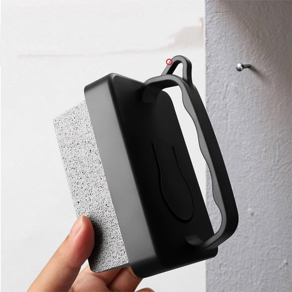 Pool Cleaning Stone Handle With Cleaning Brick Handheld Pool Tile Cleaner For Pool Tile Bathtub Home Cleaning(Black-12Cm)
