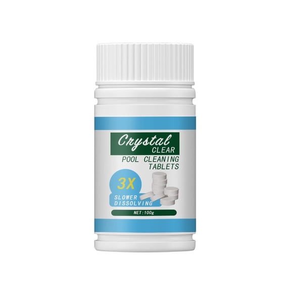 Pool Cleaning Tablets 100g, Slow Dissolving Formula for Swimming Pool Water Treatment and Hygiene