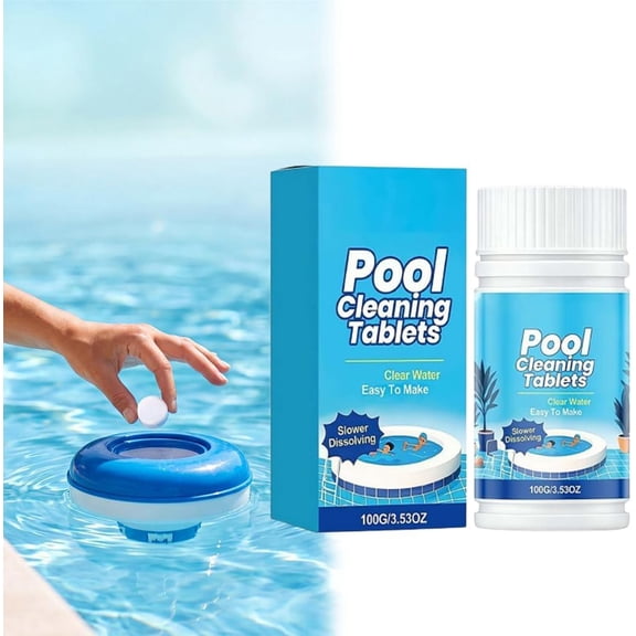 Pool Cleaning Tablets for Crystal Clear Water, Slow Dissolving Pool Clarifier for Above Ground and Inground Pools, Maintain Water Balance for Hot Tub Spa