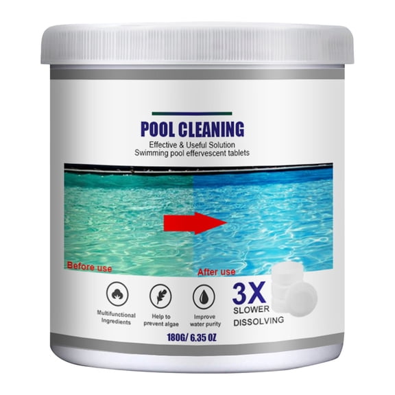 Pool Cleaning Tablets,Pool Cleaning Tablets for Crystal Clear Water,Fast Acting Water Clarifier,Swimming Pool Super Water Clarifier, Creates Crystal Clear Pool Water,1PCS
