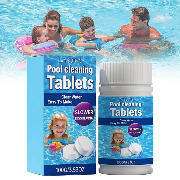 Pool Cleaning Tablets, Slower Dissolving Multifunction Swimming pool sterilization Tablets, Fast-Acting Maintain Water Quality Balance for In-Ground Pools