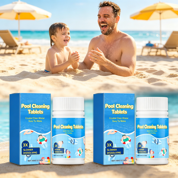 Pool Cleaning Tablets for Crystal Clear Water,Clears Cloudy or Hazy Pool Water,Fast-Acting Slow Dissolve Formula