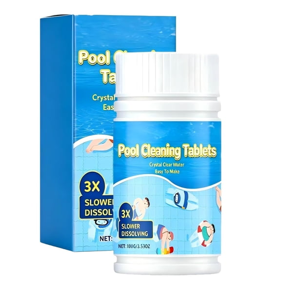 Pool Cleaning Tablets for Crystal Water 100g (3.5oz) - Fast-Acting Water Balance, Perfect for Spa Hot Tub & Pools