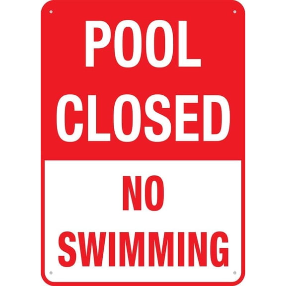 Pool Closed No Swimming Sign Outdoor Signs Aluminum 12X8 Inch Uv Ink Printed For House And Business