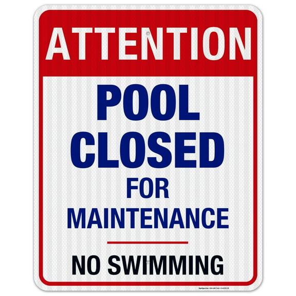 Pool Closed for Maintenance, No Swimming Sign, Pool Sign,