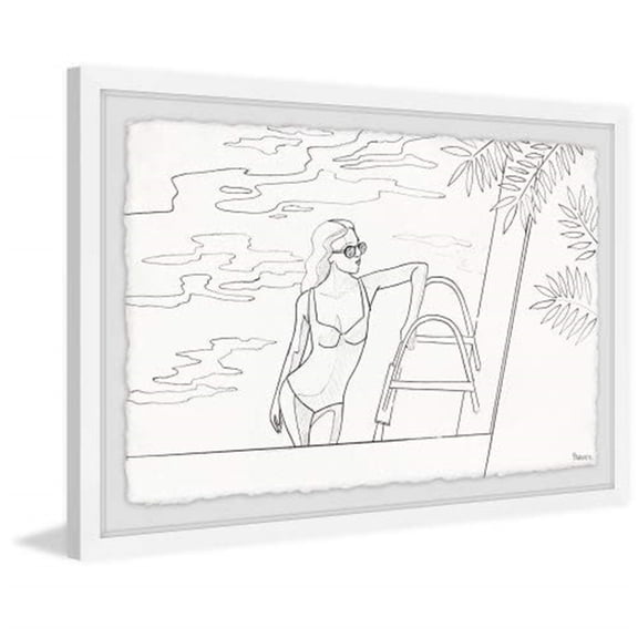 Pool Corner Framed Painting Print