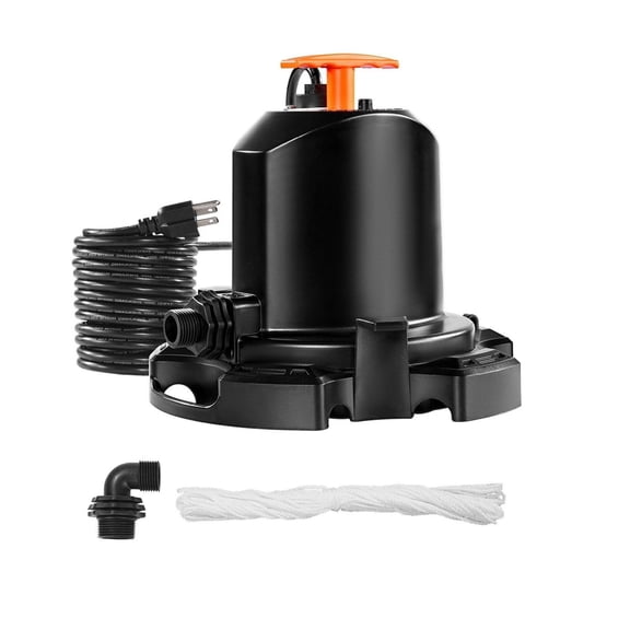 Pool Cover Pump 1/2 HP 1575 GPH, Submersible Pool Pump with 25ft Cord, 24ft Max Head, Water Removal for Pools, Hot Tubs, Inflatable Parks