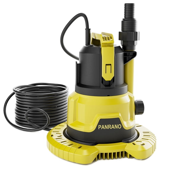 Pool Cover Pump, 1HP High Power Submersible Water Pump with Detachable Stable Base, Dual Water Outlets Design Efficient Sump Pump Perfectly Suitable for Pool, Hot Tubs, Pond and Quick Water Transfer