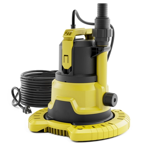 Pool Cover Pump - 1HP Submersible Water Pump with Filter Net, Power Cord, Check Valve, Sump Pump for Swimming Pool, Hot Tubs, Pond, Basement, Rooftops