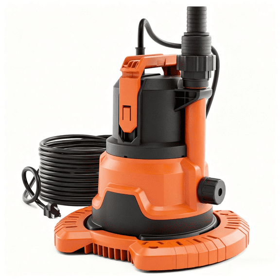 Pool Cover Pump, 1HP Submersible Water Pump with Detachable Base, Dual Outlets, Sump Pump For Pool, Hot Tubs, Pond