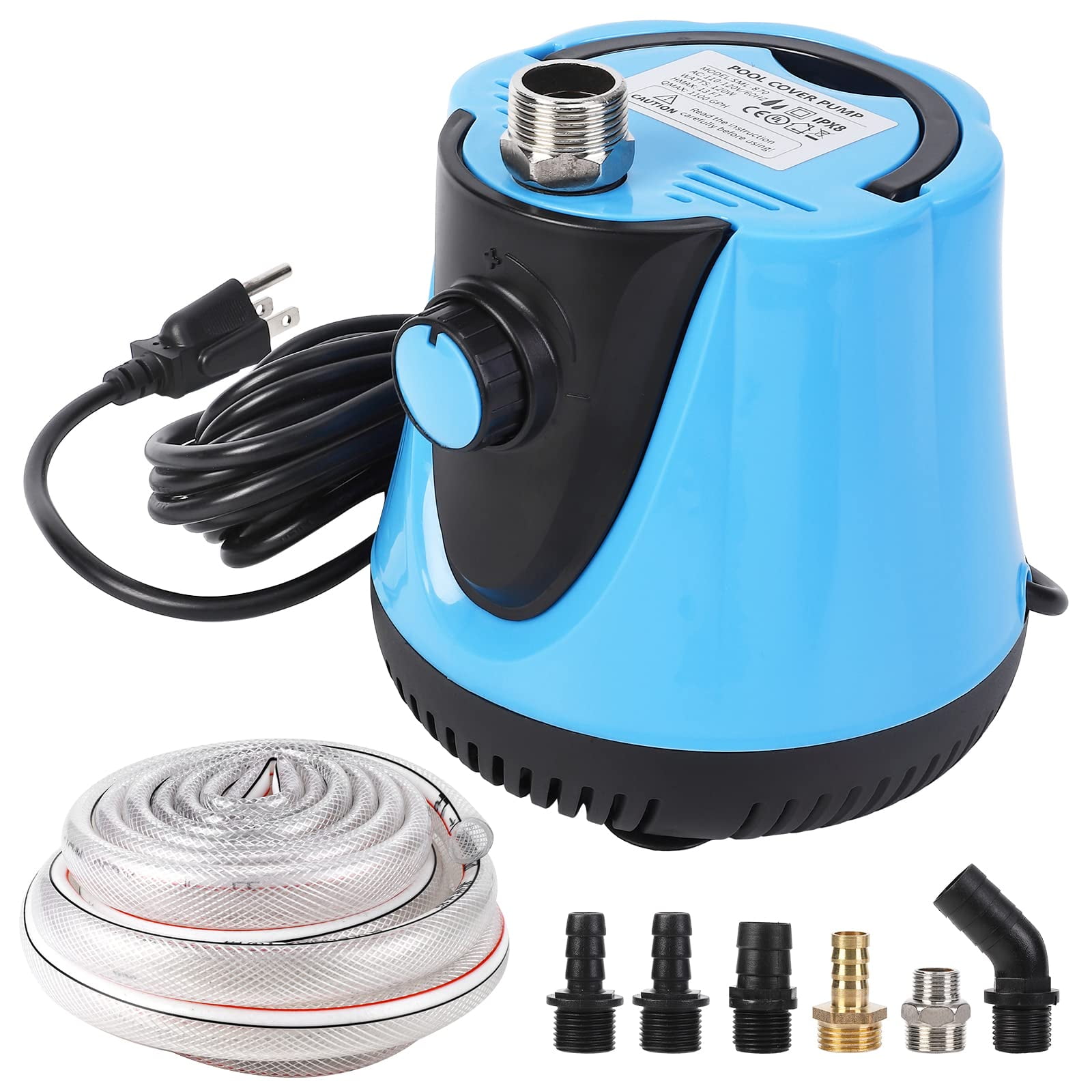 Pool Cover Pump Above Ground,1250GPH 120W Water Pump for Pool Draining, Submersible Water Pump