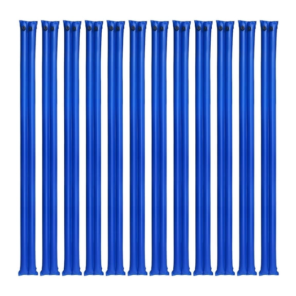 Pool Cover Water Bags 12 Pack, 10 Ft Double Chamber Tubes, 0.4mm PVC Weights for Inground Pool Covers, Leakproof Caps, Winter Closing, Blue