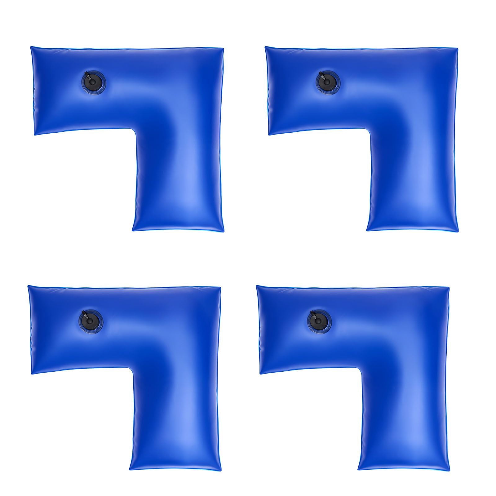 Pool Cover Water Bags 4-Pack, Corner Design 2x1.85 ft, Thickened 0.4mm PVC with Welded Edges, Twist-Seal Leakproof Cap, Single-Chamber for Winter Pool Cover Anchoring