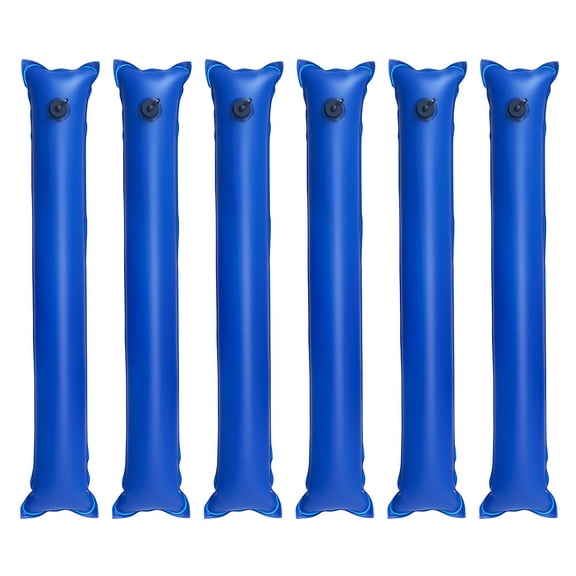 Pool Cover Water Bags 6-Pack 4x0.77ft Single-Chamber PVC 0.4mm Thick Twist Cap for Inground Pool Winter Protection