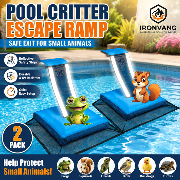 Pool Critter Escape Ramp 2 Pack, Inflatable Wildlife Frog Saver for Swimming Pool, Floating Animal Escape Ladder for Frogs, Toads, Squirrels, Lizards, Ducks, Reflective Safety Design