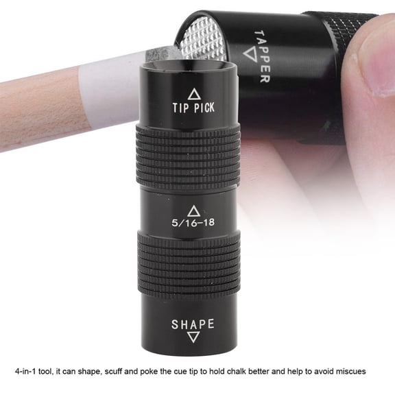 Pool Cue Accessory: Aluminum Tip Shaper, Scuffer, Tapper Joint Protector, Portable