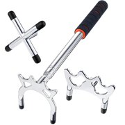 Pool Cue Bridge Mate with Extendable Shaft, EVA Grip, Silver Color, Includes High, Low, and Cross Heads, Perfect for Pool Table Accessories and Sticks, 150 cm/59 in Reach, Ideal for Flexible Usage