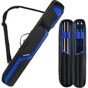 Jaffzora Pool Cue Carrying Case, Water Resistant Billiard Stick Storage Bag with Padded Protection, Detachable Shoulder Strap & Front Accessory Pocket