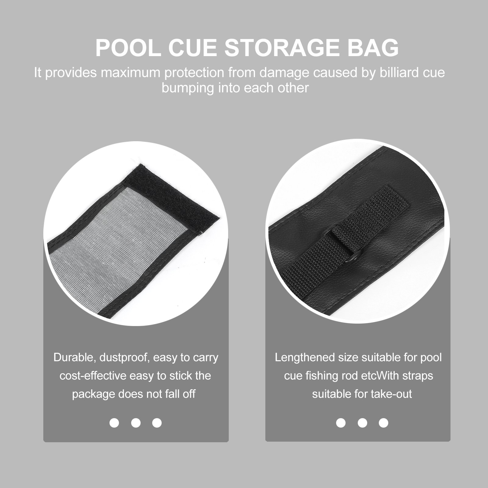 Pool Cue Case PU Leather Cue Container Pool Stick Pouch Billiard Cue