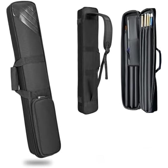 Pool Cue Case, Pool Stick Case 3x4 Holds 4 Butts & 4 Shafts, Soft Padded Billiard Cue Backpack with Multiple Accessory Pockets, Adjustable Shoulder Strap & Handle for Men and Women