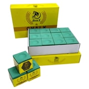 Pool Cue Chalk 24 Pack 2x12 Boxes - Green Billiard Chalk Cubes, High Grip Formula, Professional Tournament Grade, Mess-Free Application for Enhanced Spin & Control